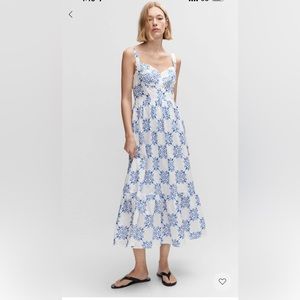 NWT - white floral embroidered dress.